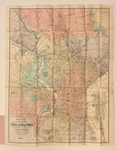 J.L. Smith “New Map of the City of Philadelphia” Hand-colored 1888 - Picture 1 of 9