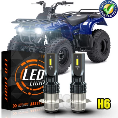 For Kawasaki Bayou - LED Headlights 2x Bulbs 6000K White Kit 220 250 300 400 KLF Foto 1 de 4