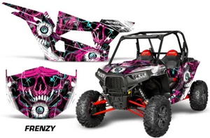 UTV Graphics kit Decal for Polaris RZR XP 1000 2D 2013-2018 Frenzy PNK - Picture 1 of 3