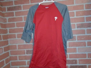 PHILADELPHIA PHILLIES MAJESTIC THERMABASE 3/4TH SLEEVE SHIRT SEE ALL PICTURES - Picture 1 of 6