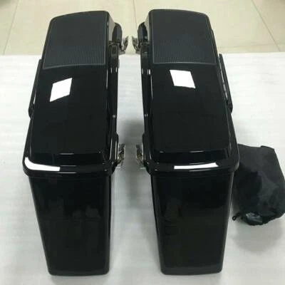 Hard Saddlebags w/ 6x9" Speaker Lids +Black Latch &Keys Fit Harley Touring 94-13 - Image 1 of 4