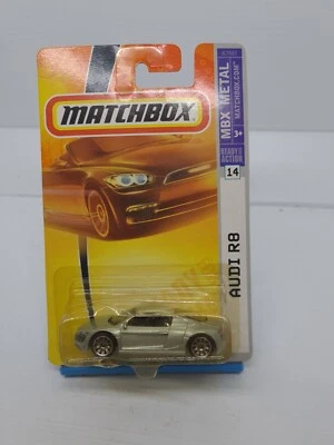 Matchbox 2007 Audi R8 Silver Metallic MB #14 MBX Metal toy car New On Card K7487 - Image 1 of 4