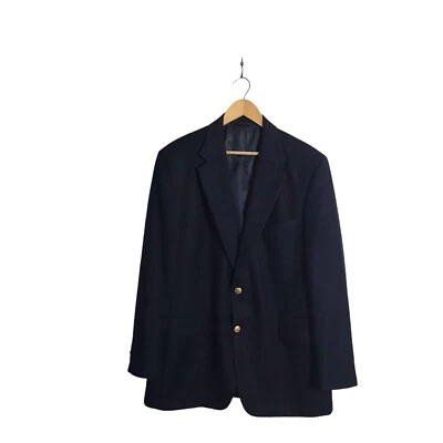 Brooks Brothers 43R Men Black Sport Coat Black Wool Cashmere Blazer Jacket Italy - Image 1 of 4