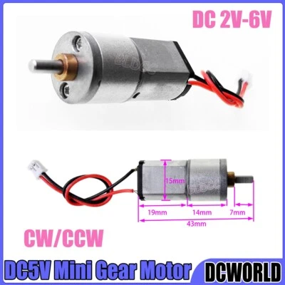 CW/CCW DC5V Mini Full Metal Gear Motor 370r/min Micro Speed Reduction Gear Motor - Bild 1 von 4