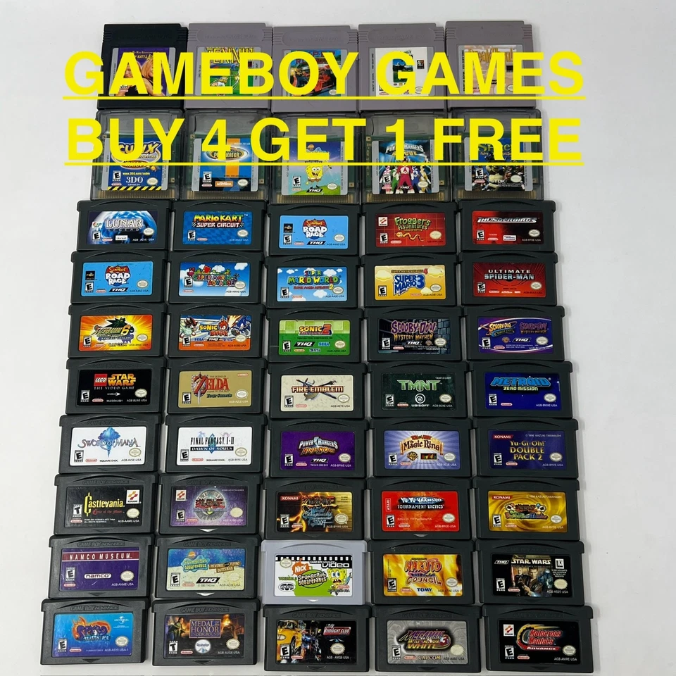 Original Nintendo Gameboy Gameboy Color & Advance Video Games Buy 4 Get 1 FREE - Image 1 of 1
