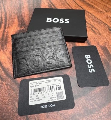 HUGO BOSS grained leather card holder with 07 Card Slots - Image 1 of 4