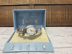 Orologio vintage donna 7 Jewel Elgin Starlite con scatola per ricambi o riparazioni - Foto 1 di 13