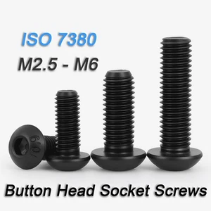 M2.5 M3 M4 M5 M6 Socket Button Head Screws 10.9 High Tensile Black Allen Bolts - Imagen 1 de 83