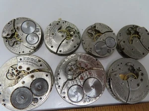 Vintage Waltham Moving Watch Parts Lot 7 For Parts Repair Jewels - Bild 1 von 4