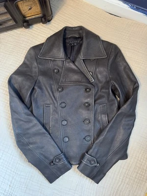Theory Brown Double Breasted Jianna Leather Jacket Women Xs - Image 1 of 4