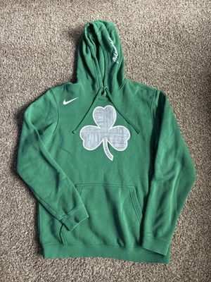 Pulôver Nike Boston Celtics verde com capuz logotipo trevo madeira masculino tamanho grande - Imagem 1 de 3