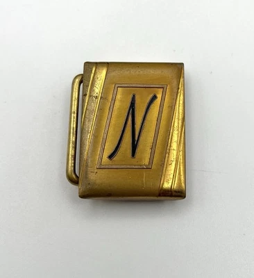Vintage Hickok Initial N Belt Buckle Gold Tone Bronze Duro Plate USA Made MCM - Image 1 of 4