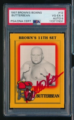 1997 Brown’s Boxing #12 ButterBean ERIC ESCH RC PSA 4 signed auto PSA 8 * - Image 1 of 2