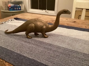 Brontosaurus Dinosaur Brass Bronze Metal  Figurine Vintage - Picture 1 of 9