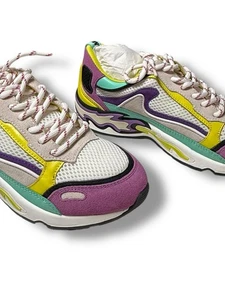 Sandro Flame Sneaker Damen Größe 36 Wildleder Mesh Parme Mehrfarbig Kidcore - Bild 1 von 11