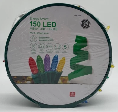 GE Energy Smart 150 Count Multicolor LED Christmas String Lights 49.6ft Indoor - Image 1 of 2