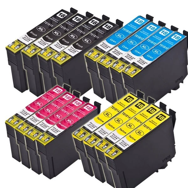 Cartouches compatibles Epson T1811 T1812 T1813  T1813 T18XL (série Pâquerette) - Photo 1/1