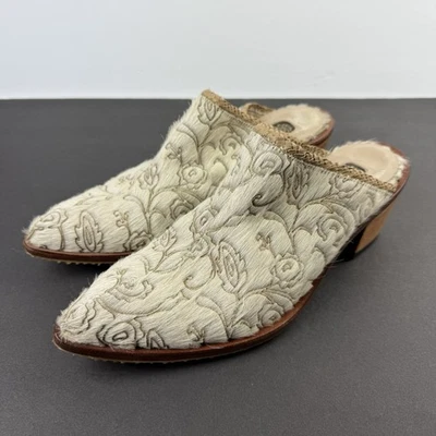 Salpy Mules 8.5 Calf Hair Fur Clogs Slip On Cowgirl Western Shoes Made In USA - Image 1 of 4