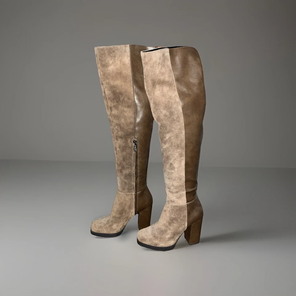 Botas por encima de la rodilla Circus by SAM EDLEMAN, gamuza genuina, marrón, talla 6,5 Foto 1 de 4