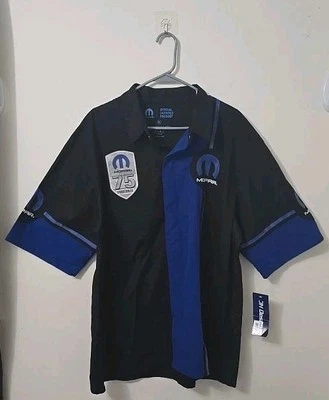 Camisa Mopar 75 Aniversario Carreras Crew XL Negra Azul Abotonada Nueva con Etiquetas 🏁💙 Foto 1 de 3