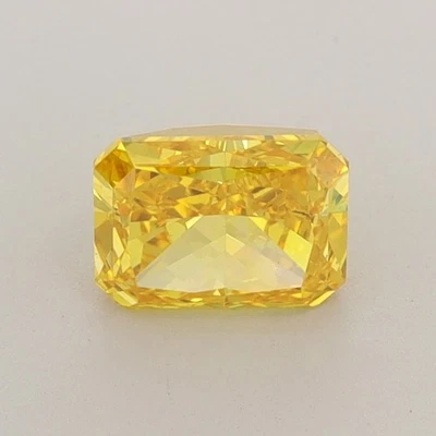 Radiant Cut 1.06 Ct Fancy Vivid Yellow VS2 Clarity Lab Grown Loose CVD Diamond - Image 1 of 4