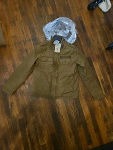 LEVI'S MEN'S TWO POCKET SHERPA MILITARY JACKET, KHAKI - Picture 1 of 12