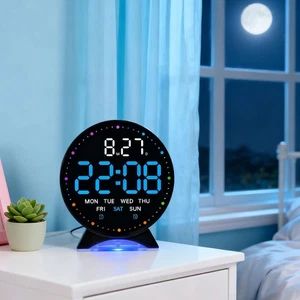 Digital Alarm Clock Modern Mute Digital Clock for Bedroom Kitchen Bedside - Picture 1 of 29