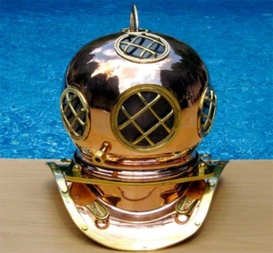 Marine Taucherhelm Kupfer mit Messingdetail   - Bild 1 von 9