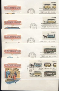 1983 FDC 5er Set - Scott # 2059-62 - Streetcars - Farnam Cachet - Bild 1 von 1