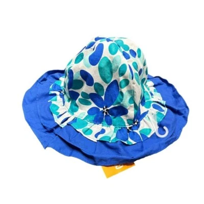 Gymboree Hat Blue Flower Sun Beach Hat Girls Size 2T- 3T Toddler NWT NEW - Image 1 of 4