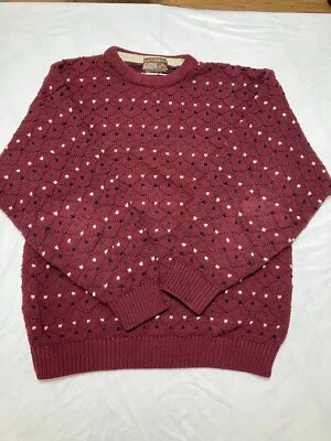 Suéter Grueso Tejido Pesado Vintage Rojo Hecho en EE. UU. Auténtico Edición 90 Mediano Foto 1 de 4