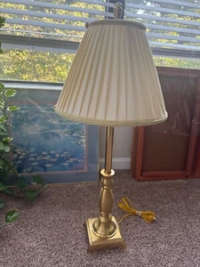 stiffel candlestick lamp vintage 1990 with Stiffel silk lampshade - Picture 1 of 15