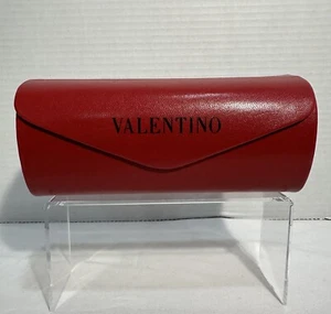 Valentino Red Leather Sunglasses Eyeglasses Top Flap Storage Hard Case - Picture 1 of 8