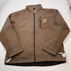 New NRA Jacket Mens Size 2XL Brown Full Zip Soft Shell Fleece Polyester Blend