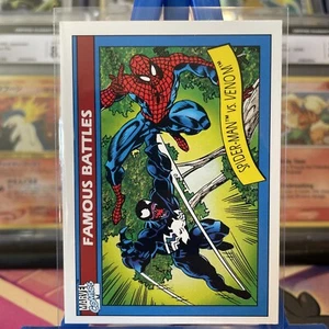 1990 Impel Marvel Series 1 Famous Battles SPIDER-MAN vs VENOM Card #106 - Picture 1 of 10