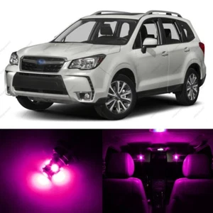 Paquete de 12 luces interiores LED rosas para Subaru Forester 2014-2018 + herramienta de palanca - Imagen 1 de 7