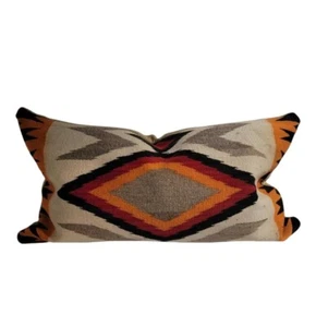 18"x24" Orange Handgewebte Wolle Navajo Teppich Kissenbezug Paar Indianer Stil - Bild 1 von 14
