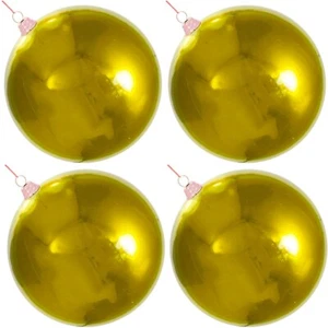 11IN EXTRA LARGE SHINY GOLD CHRISTMAS BALL ORNAMENT HANGING STRING PLASTIC 280MM - Picture 1 of 9