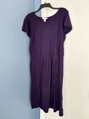 Женский размер 14-16 Dressbarn темно фиолетовый баклажан с короткими рукавами свитер платье - Изображение 1 из 4