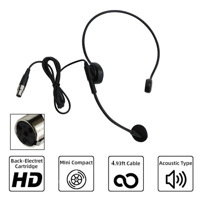 Headset Condenser Microphone For ME3 Shure BLX SLX ULX PGX Wireless System - Image 1 of 4