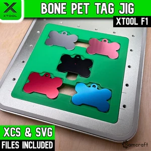 xTool F1 Bone Pet Tag Jig, Aluminum Pet Tag Jig, xTool Fiber Laser Jig - Picture 1 of 6