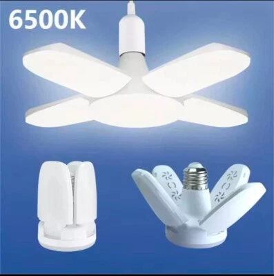 Foldable LED Bulb Fan Look Like - Blade Light Cold White 220V for Home - 28W E27 - Image 1 of 4