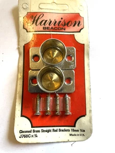 Soportes de varilla recta de latón cromado 19 mm x 3/4 pulgadas 1 par (J768C) nuevo stock antiguo - Imagen 1 de 3
