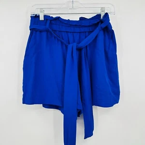 J. Pantalones Cortos Bolsa de Papel Cintura Alta Azul Pequeño Talla Crew con Bolsillos - Imagen 1 de 7
