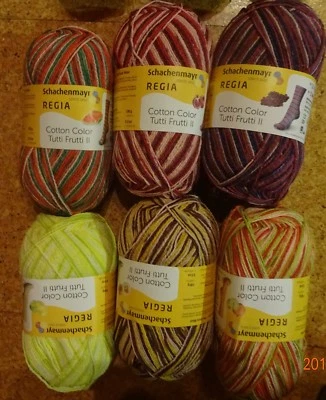 79,50 €/1 kg Regia Cotton Tutti Frutti Color Sockenwolle 100 g Sommer Baumwolle - Bild 1 von 4