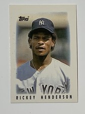 1986 Topps Mini RICKEY HENDERSON Major League Leaders Card #27 NY Yankees MINT! 