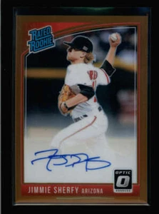 JIMMIE SHERFY 2018 DONRUSS OPTIC RATED ROOKIE BRONZE PRIZM AUTOGRAPH AUTO AX4455 - Picture 1 of 1