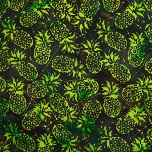 Green Pond Pineapples - Sagebrush - Batik by Mirah Cotton Fabric - Picture 1 of 1