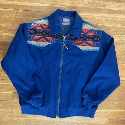 Vintage Pendleton High Grade Western Wear Wool Jacket Aztec Men’s L USA Distress - Image 1 of 4