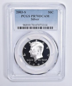 PR70 DCAM 2003-S Silver Kennedy Half Dollar PCGS Blue Lbl *2673 - Picture 1 of 5